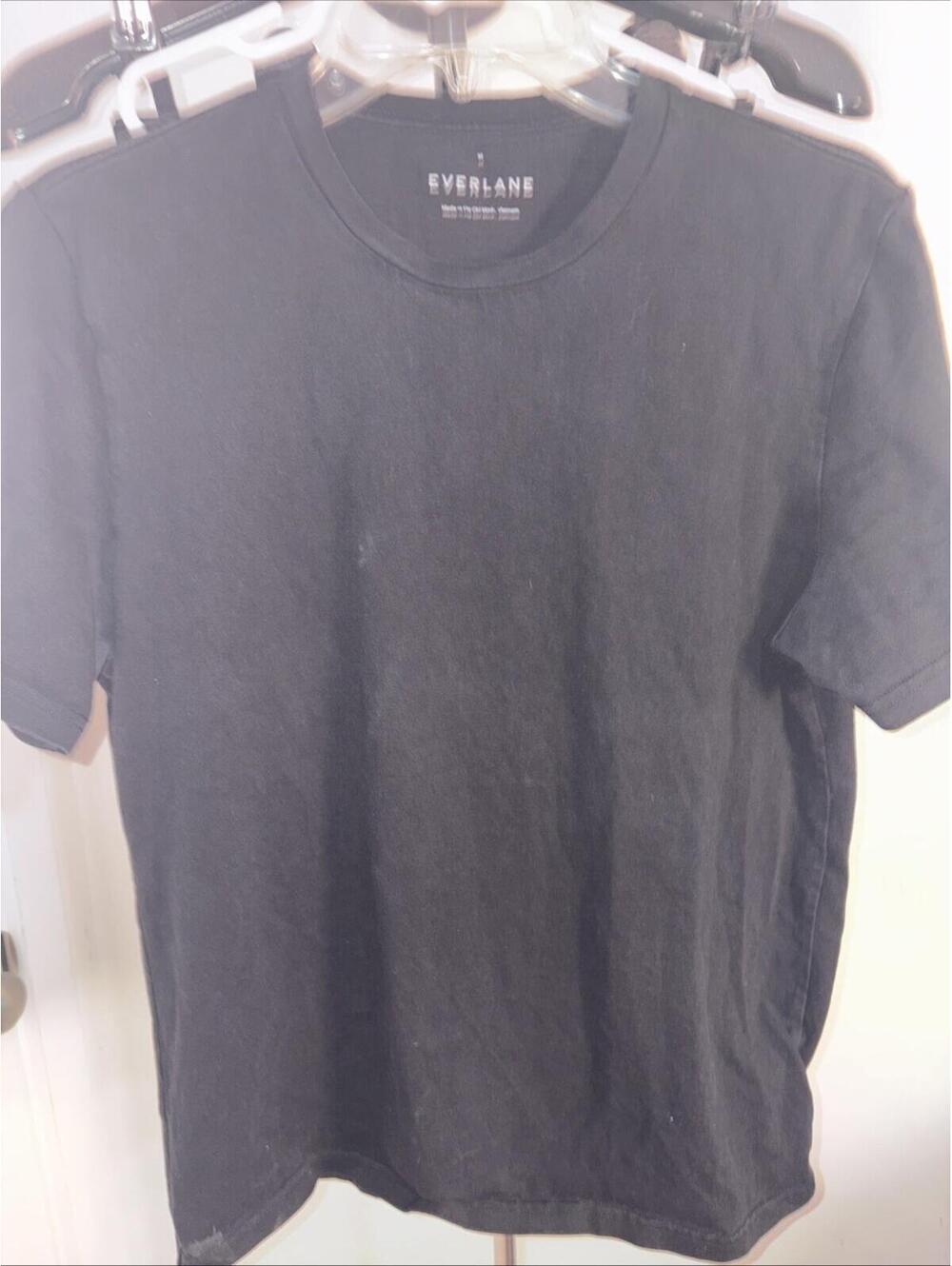 EVERLANE Men's 100% Cotton Crewneck Tee Shirt Medium Black Short Sleeve